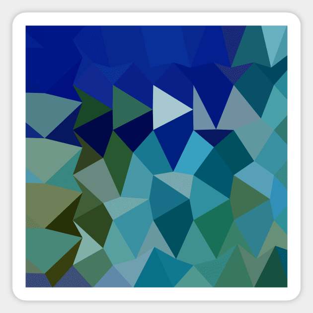 Blue Pigment Abstract Low Polygon Background Sticker by retrovectors